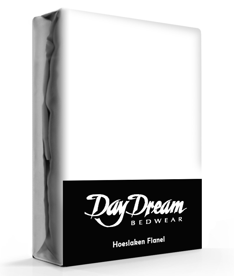 Flanellen Hoeslaken Wit Day Dream-90 x 200 cm