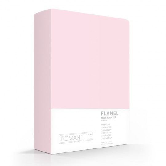 Flanellen Hoeslaken Roze Romanette