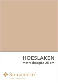 Romanette Hoeslaken Katoen Camel-90 x 200 cm