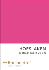 Romanette Hoeslaken Katoen Fuchsia-90 x 200 cm