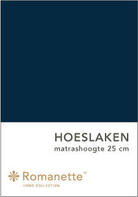 Romanette Hoeslaken Katoen Marine-90 x 200 cm