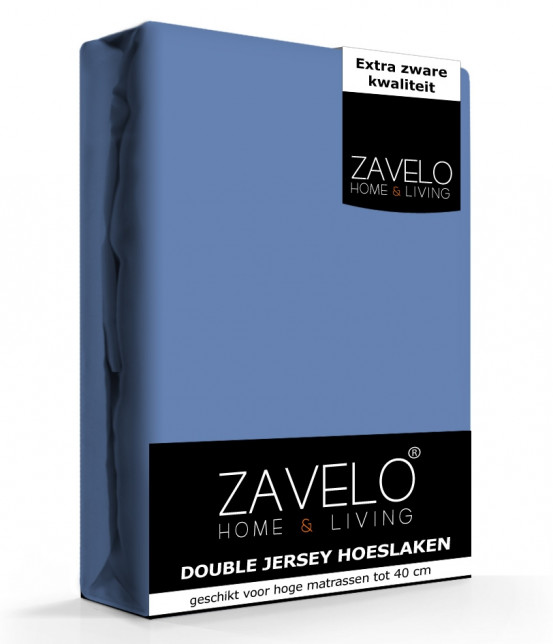 Zavelo Double Jersey Hoeslaken Blauw