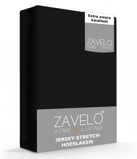 Zavelo® Jersey Hoeslaken Zwart