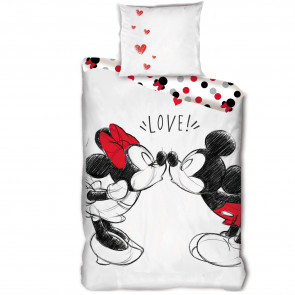 Minnie en Mickey Mouse Dekbedovertrek Love
