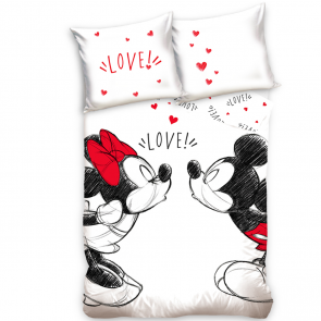 Minnie en Mickey Mouse Dekbedovertrek Love