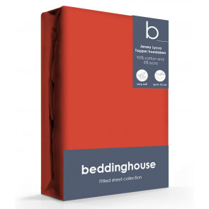Beddinghouse Jersey-Lycra Topper Hoeslaken Koraal Rood