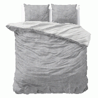 Sleeptime Flanel Twin Washed Cotton Dekbedovertrek Grey