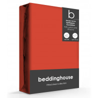 Beddinghouse Splittopper Hoeslaken Jersey-Lycra Coral Red