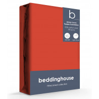 Beddinghouse Jersey-Lycra Topper Hoeslaken Coral Red