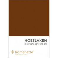 Romanette Hoeslaken Katoen Bruin-90 x 200 cm