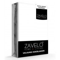 Zavelo Hoeslaken Velours Wit - Fluweel Zacht - 30 cm Hoekhoogte - Rondom Elastiek - Velvet 