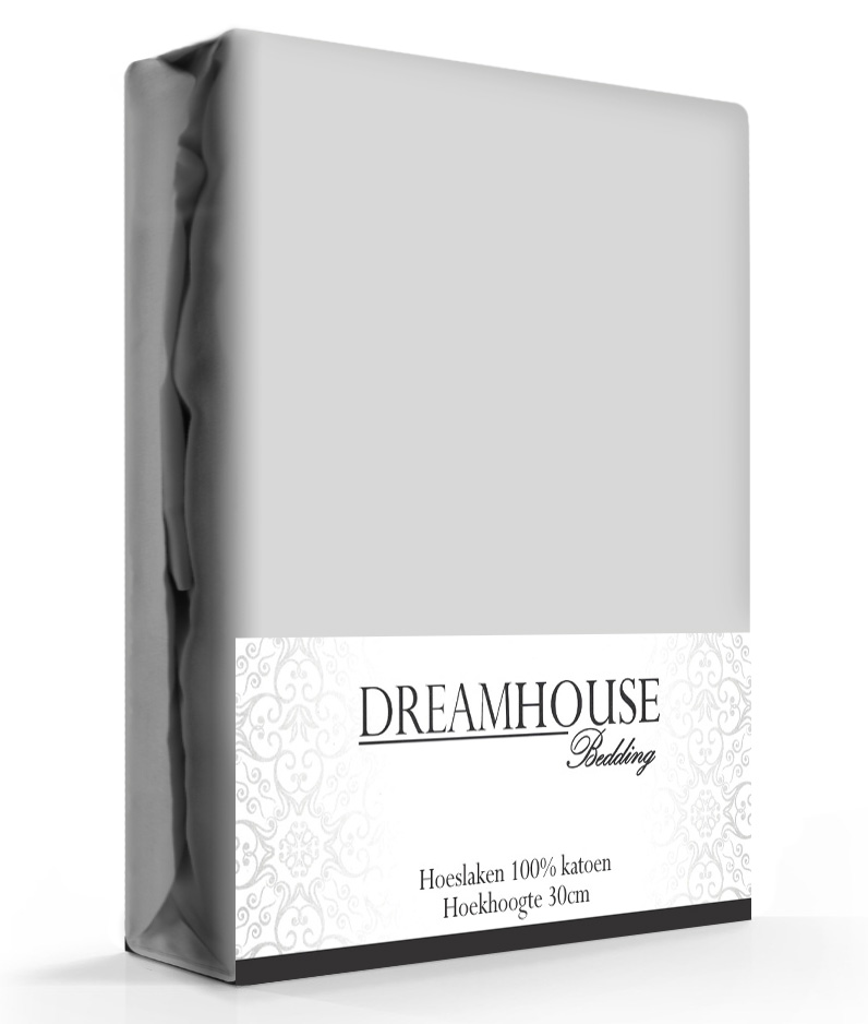 Dreamhouse Hoeslaken Katoen Grijs-180 x 220 cm