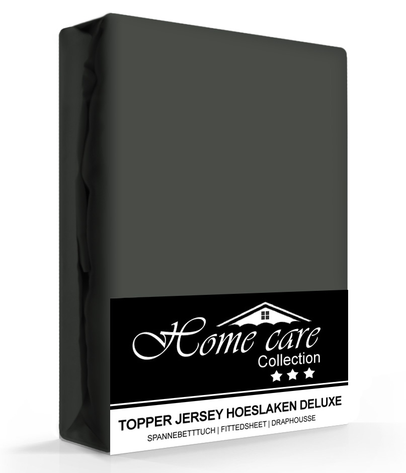 Homecare Jersey Topper Hoeslaken Antraciet-160 x 200/220 cm