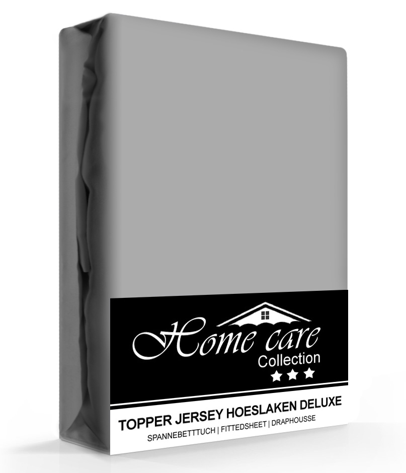 Homecare Jersey Topper Hoeslaken Grijs-160 x 200/220 cm