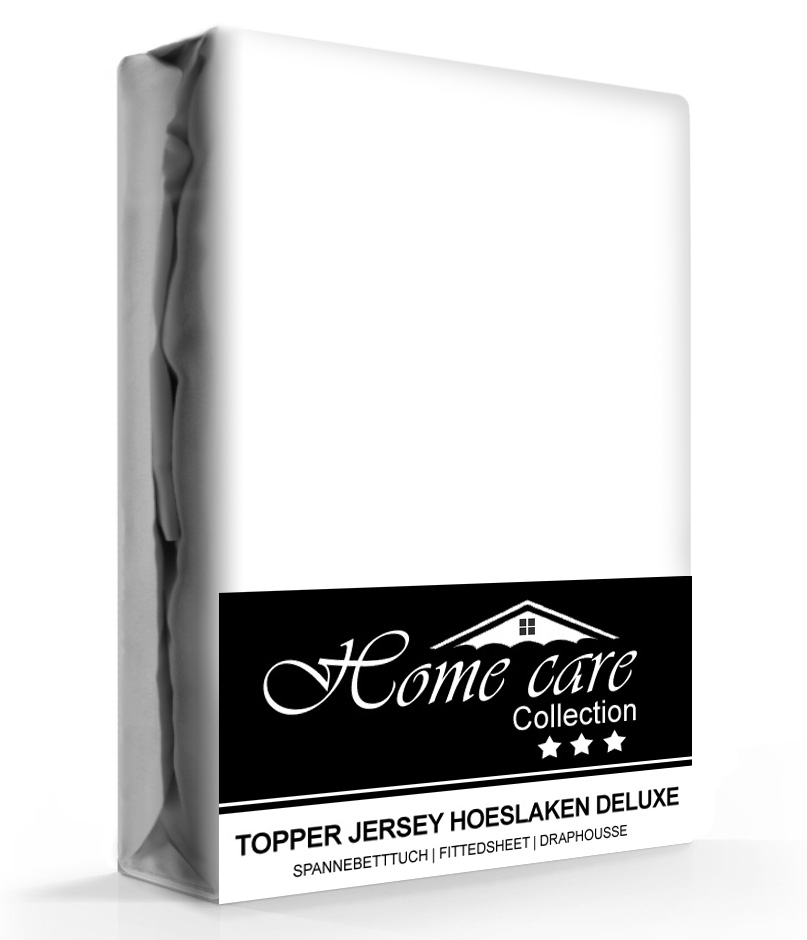 Homecare Jersey Topper Hoeslaken Wit-160 x 200/220 cm
