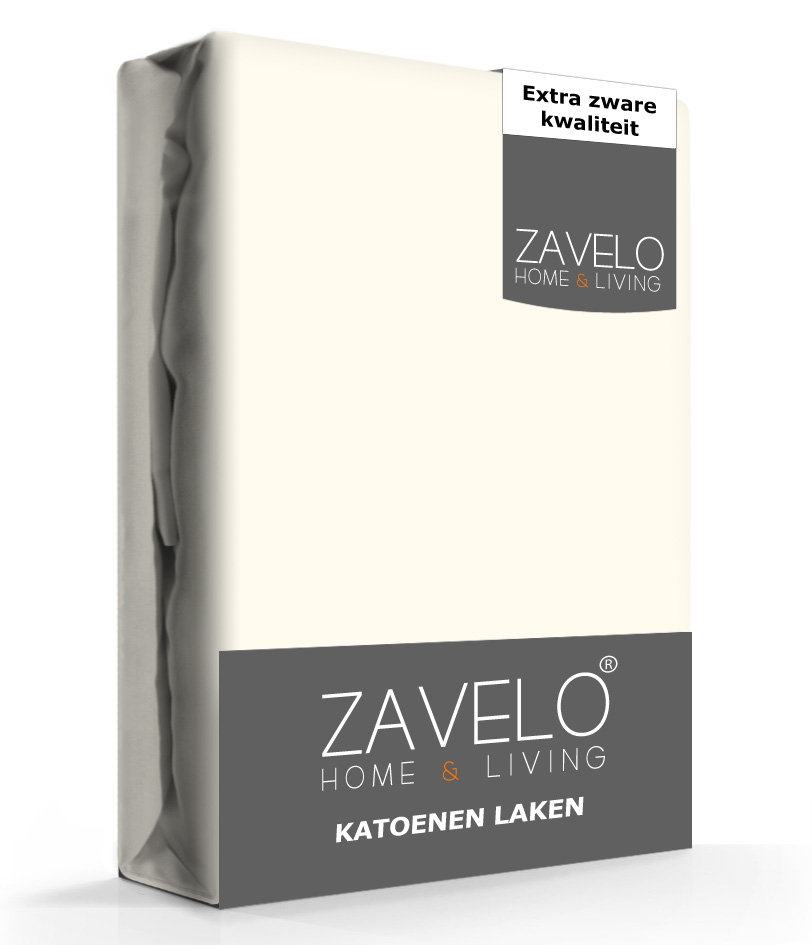 Zavelo Laken Flanel Ecru - Boven/Onder laken - 100% Katoen - Hoogwaardig Hotelkwaliteit - Heerlijk Zacht -150 x 260 cm